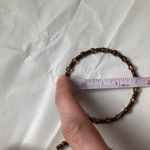 Brown bead hoop earrings